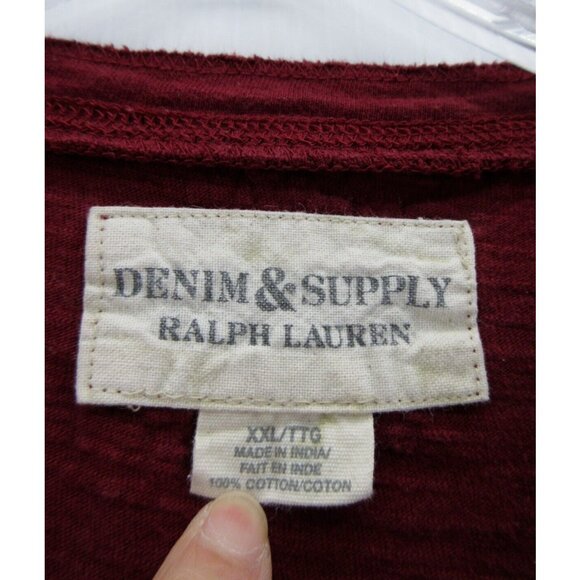 Ralph Lauren Denim & Supply Shirt XXL Henley Pullover T Tee Preppy Logo - Picture 9 of 10